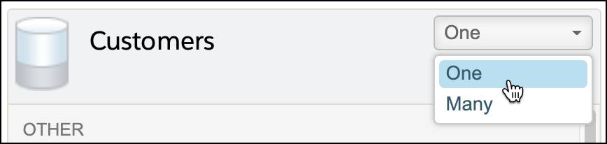 Cursor no ícone Set Relationship (Definir relacionamento)