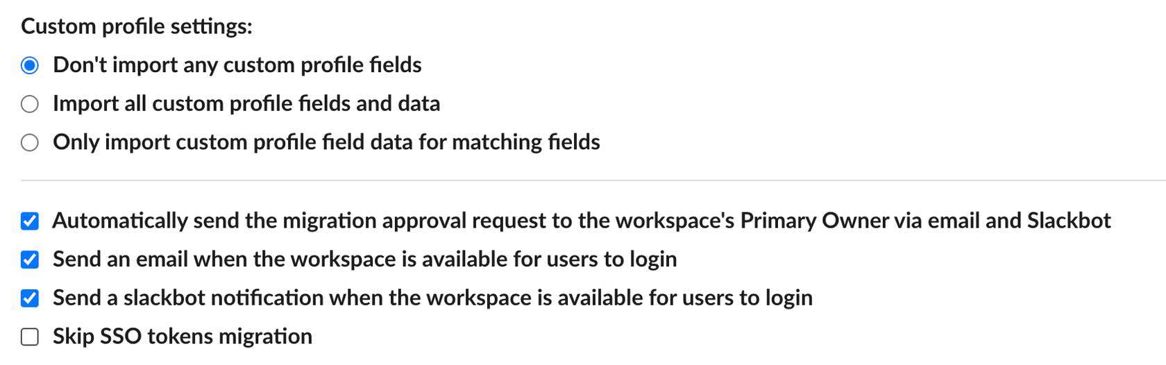 Custom Profile Settings for SSO