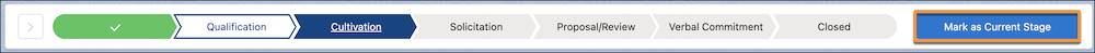 The Mark as Current Stage button
