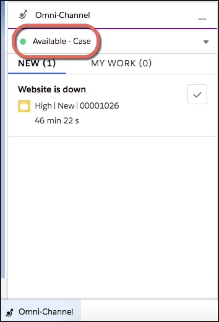 Définir le statut de présence sur Disponible à l’aide du widget Omni-Channel.