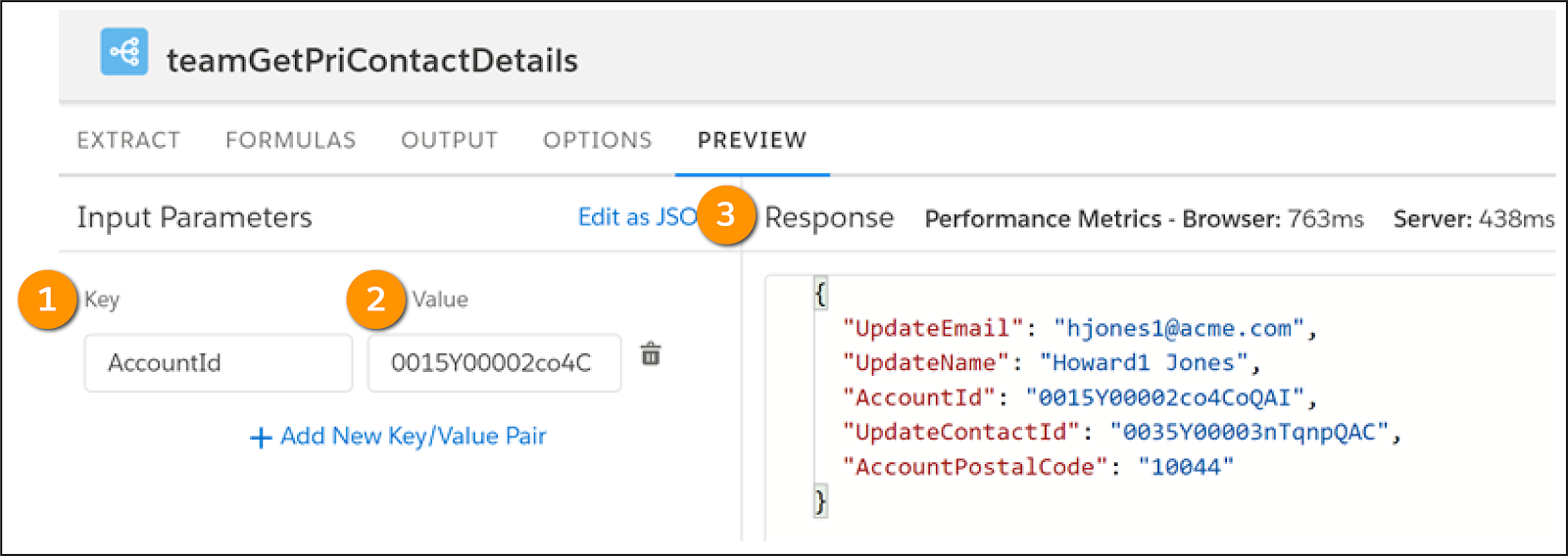 Settings in the Preview tab