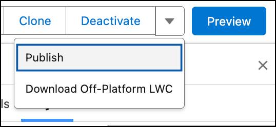 The Publish button.