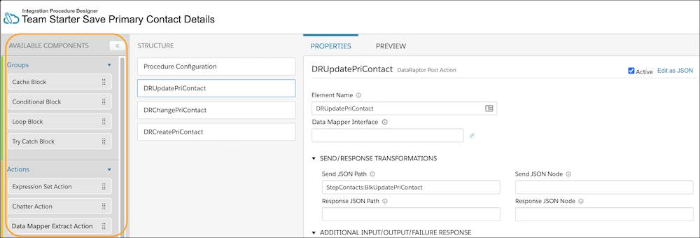 The Available Components panel