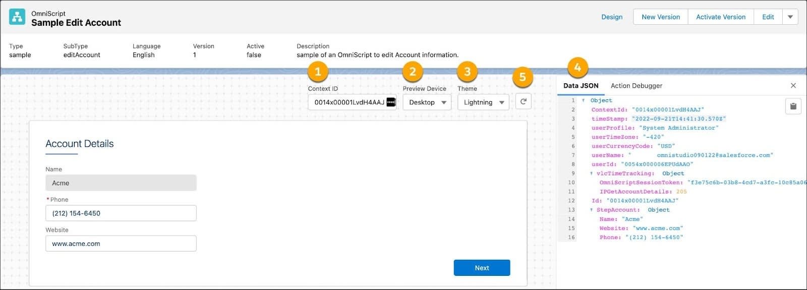 The Preview and Data JSON options