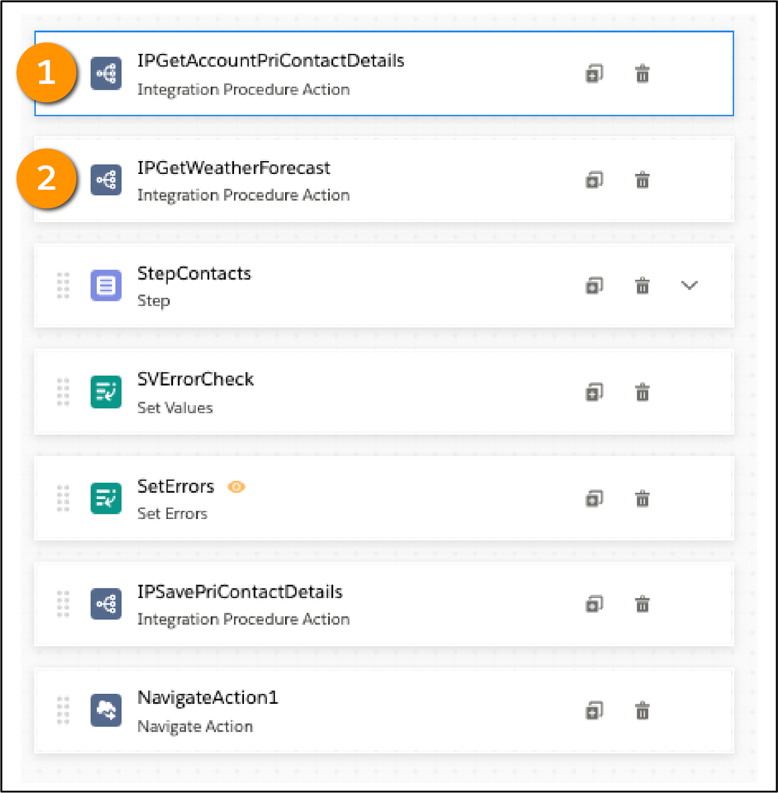 Omniscript で複数のソースからのデータを表示する方法