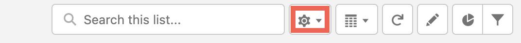 list view control icon highlighted