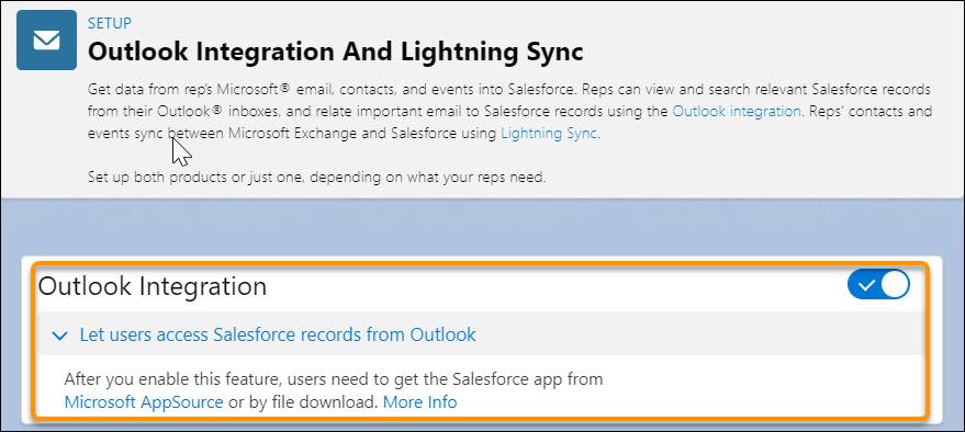 Como configurar a ativação da integração com o Outlook em destaque