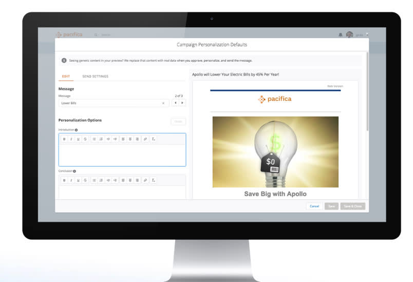 Configuration des paramètres par défaut de personnalisation de campagne dans Salesforce