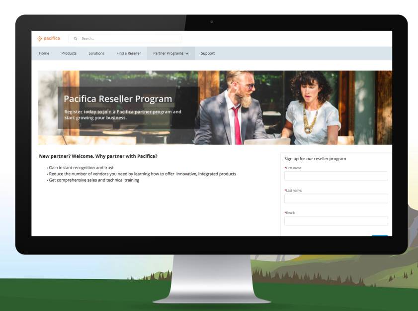 Web-To-リードフォームを備え、カスタムブランド設定されているカスタムページ