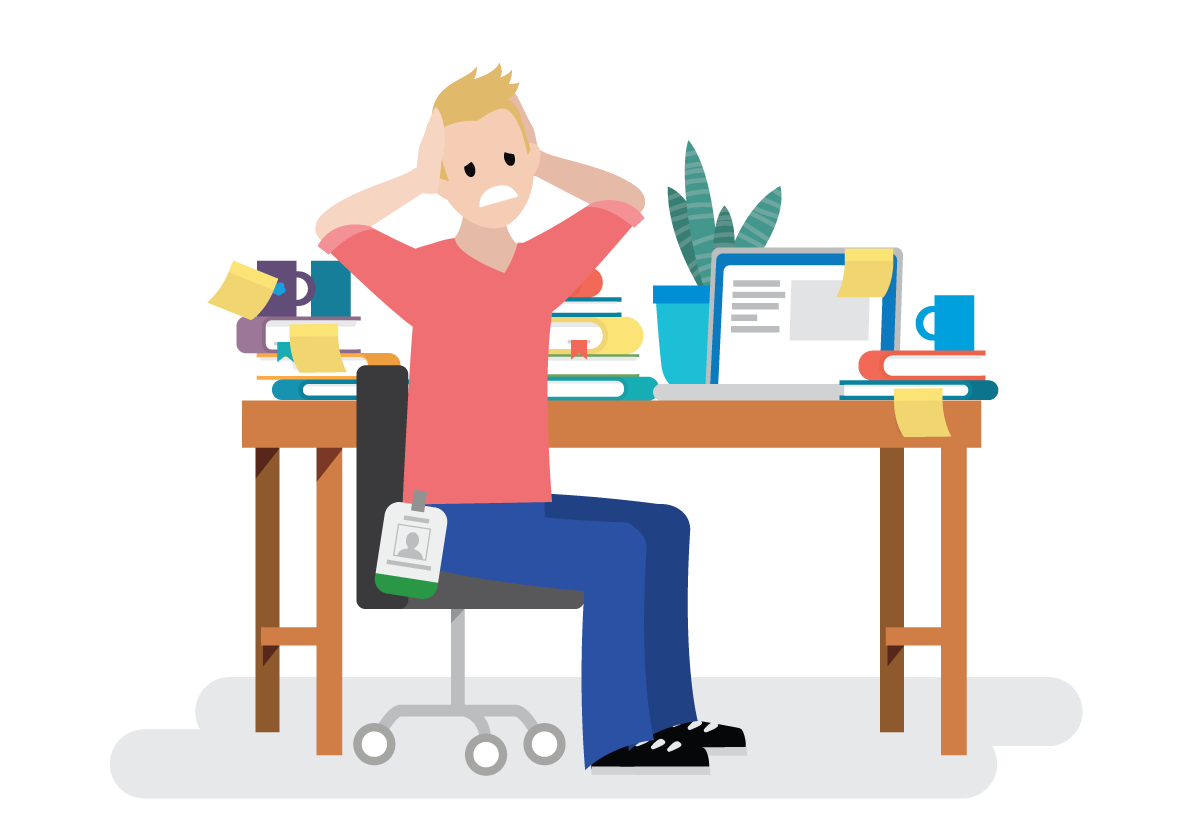 Salesforcelandian feeling stressed at work.