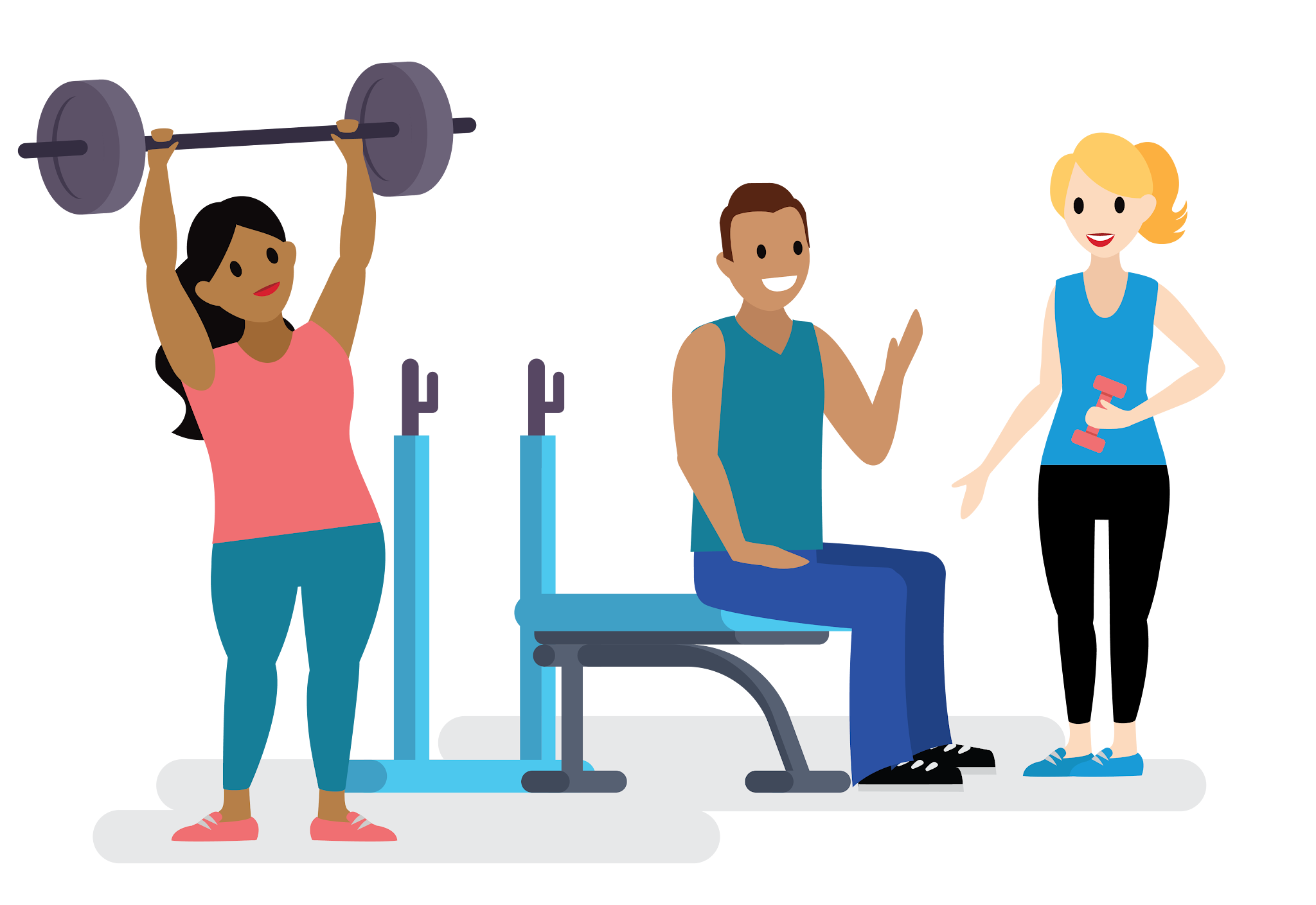 Salesforcelandians lifting weights.