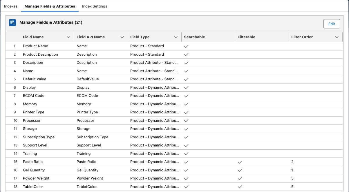 The Manage Fields & Attributes tab.
