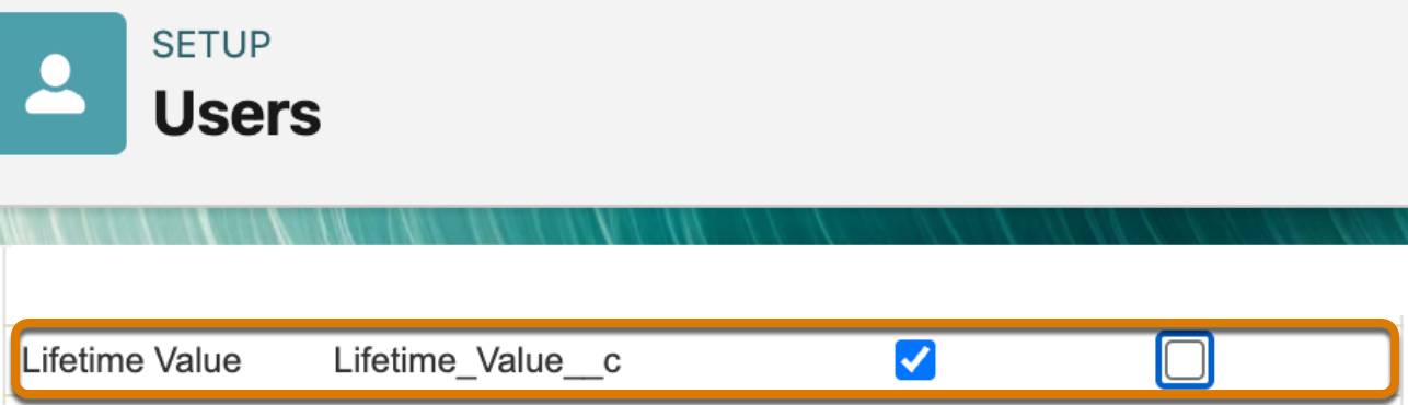 Read access granted to Lifetime_Value__c variable.