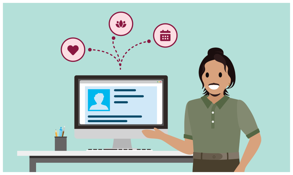 A caseworker referring a constituent to a service provider on his computer.