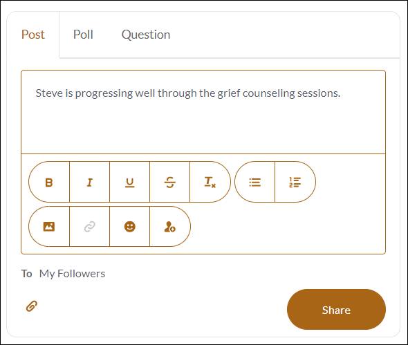 サービス提供者ポータルの Chatter フィード