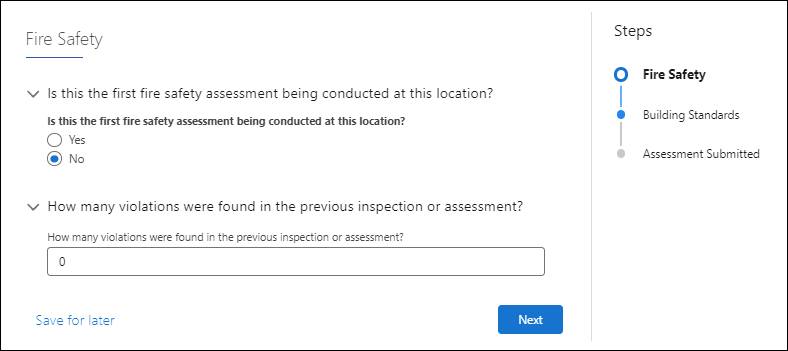 Fire Safety dynamic assessment.