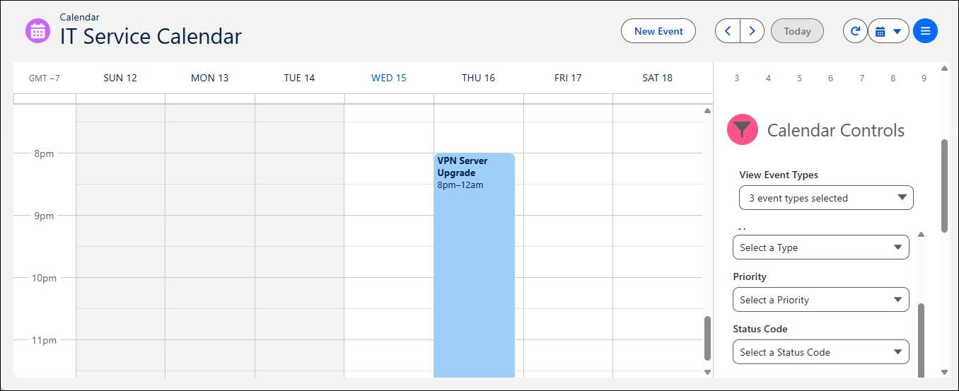 IT Service Calendar.