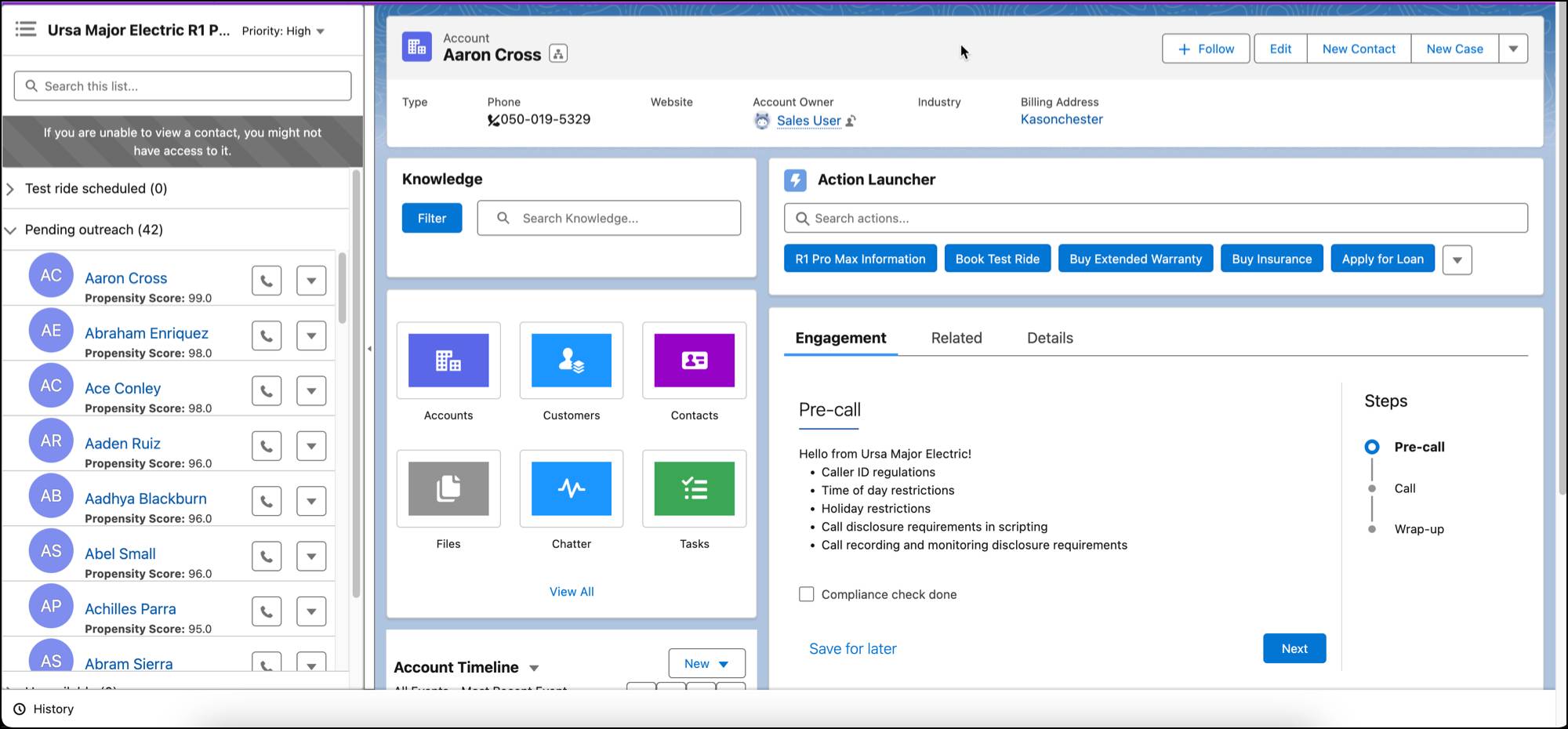 The Outreach List feature showing the prospects in an actionable list.
