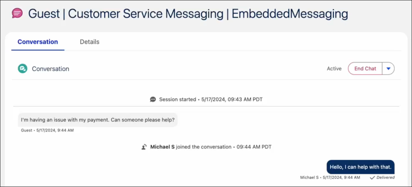 Live chatting with a customer provides quick solutions.