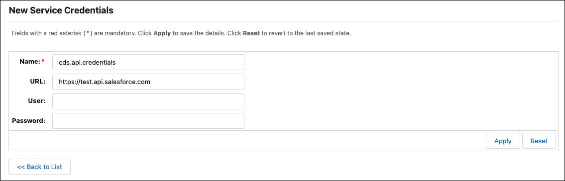 New Service Credentials tab includes entries for the Commerce Delivery Service connection.