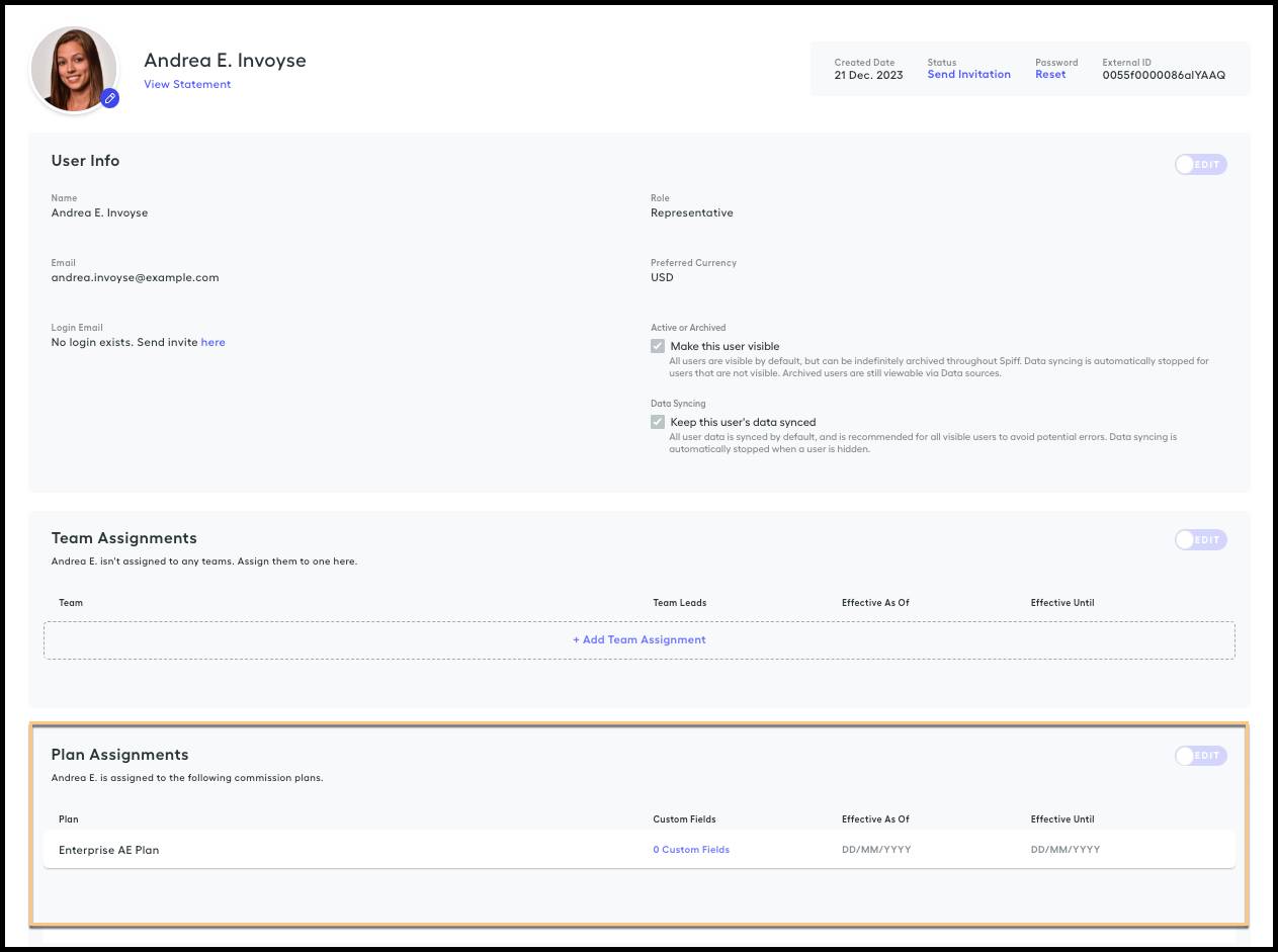 User profile.