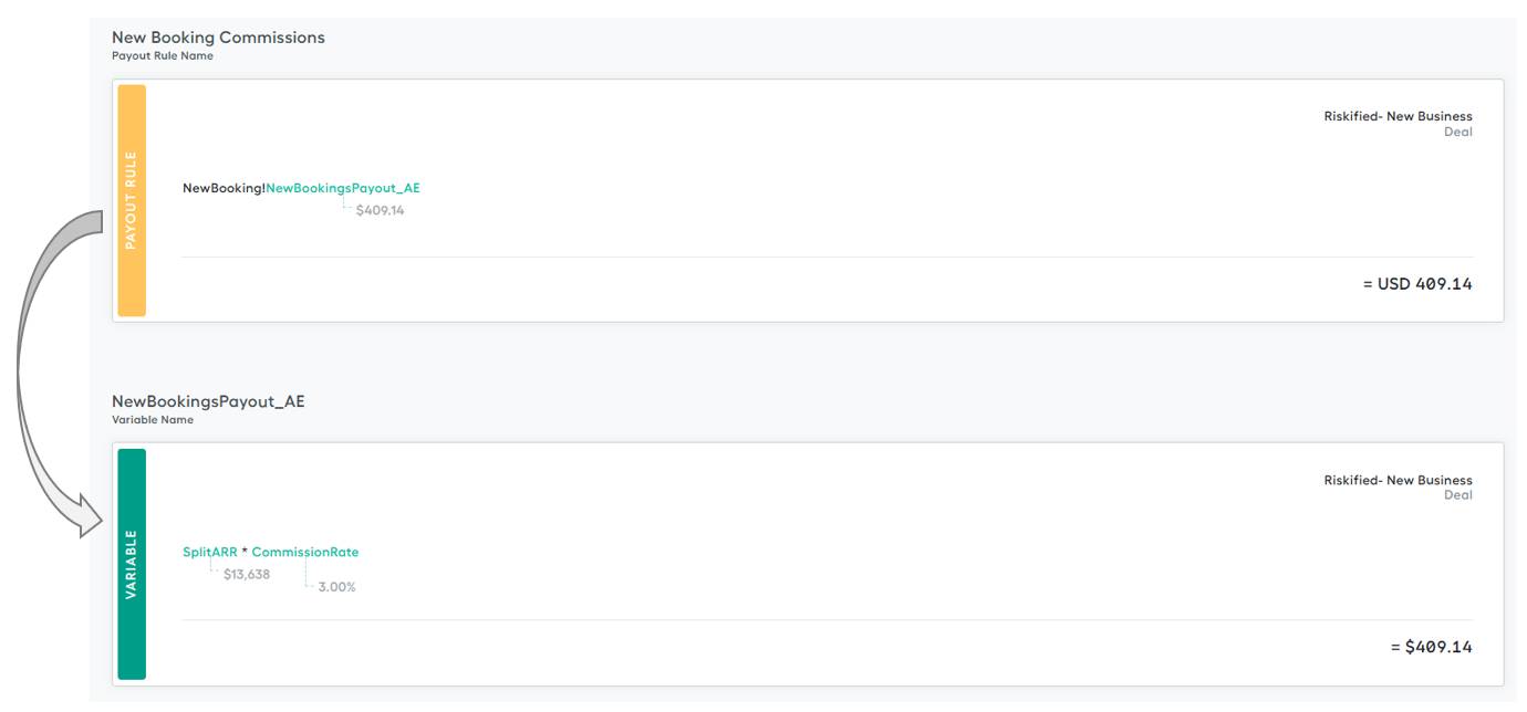 Example of tracing through a rule total to check calculation details.