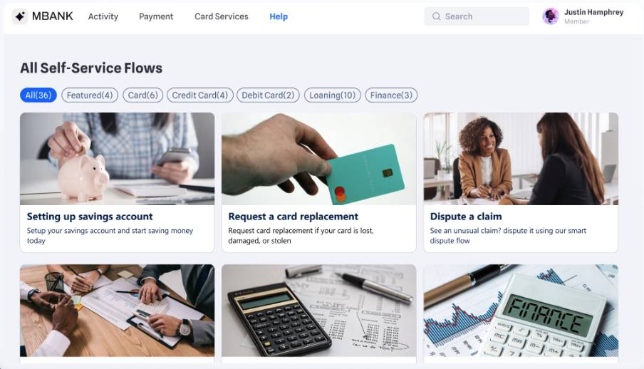 Self-Service Flows support requests separated by Categories