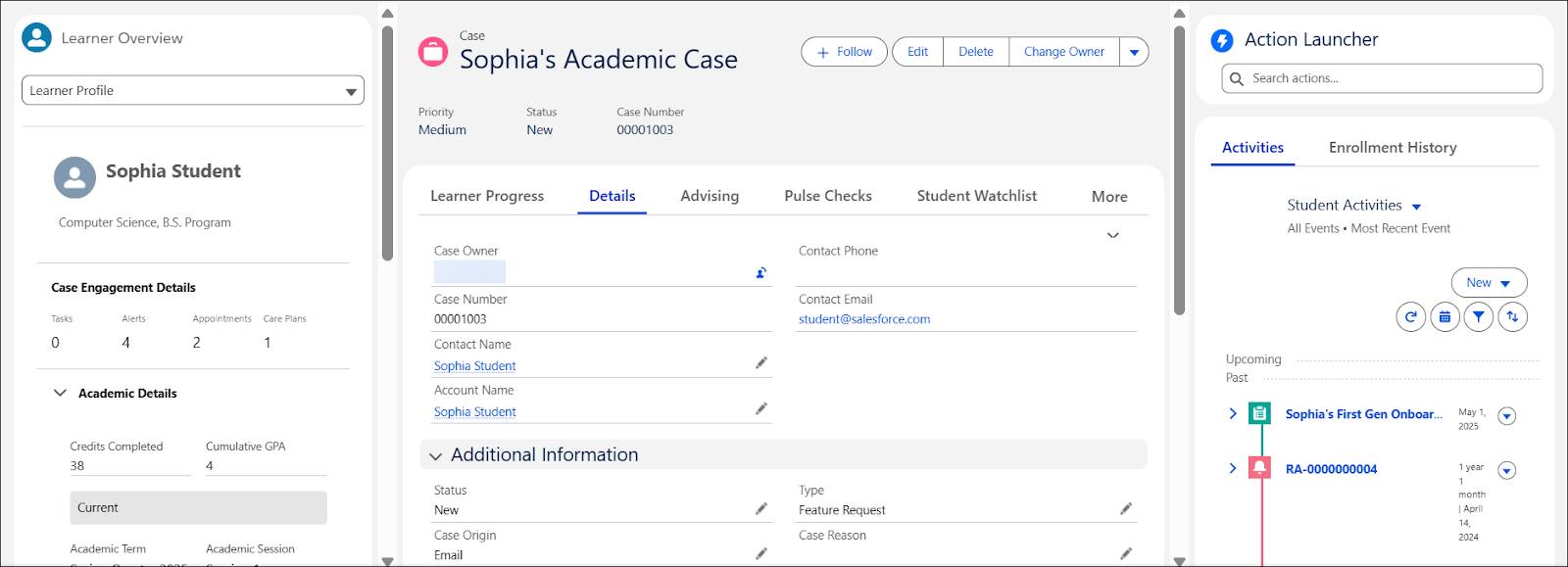 [Sophia’s Academic Case (Sophia の教育ケース)] レコード。