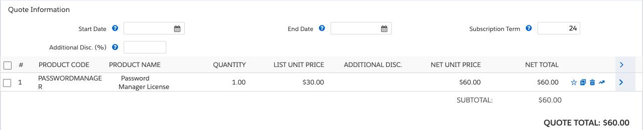 Quote Line Editor with Password Manager License quote line