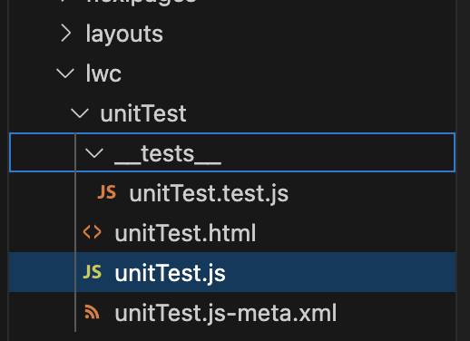 Répertoire unitTest avec le répertoire __tests__ ajouté.