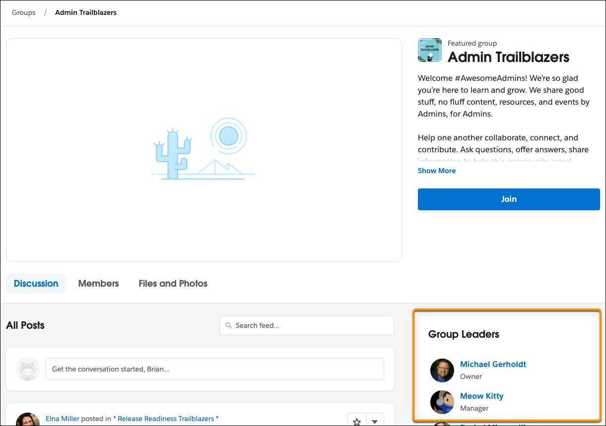 The Admin Trailblazers group in the Trailblazer Community