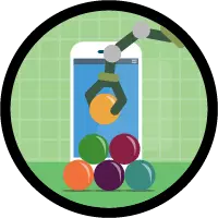 Ilustración de la insignia Automatizar procesos de negocio para una aplicación de Contratación