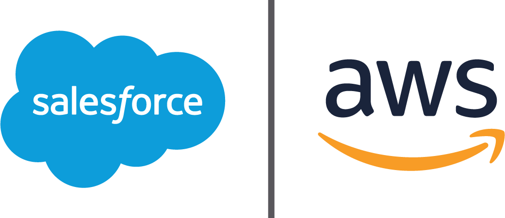Salesforce のロゴと AWS のロゴ