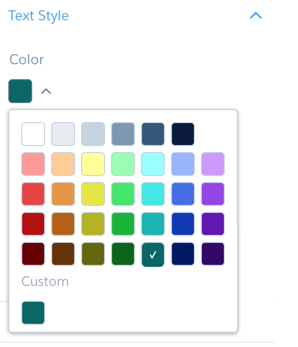 A dark forest blue is selected as the Color.