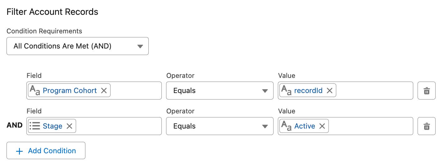 You will create two filter conditions.