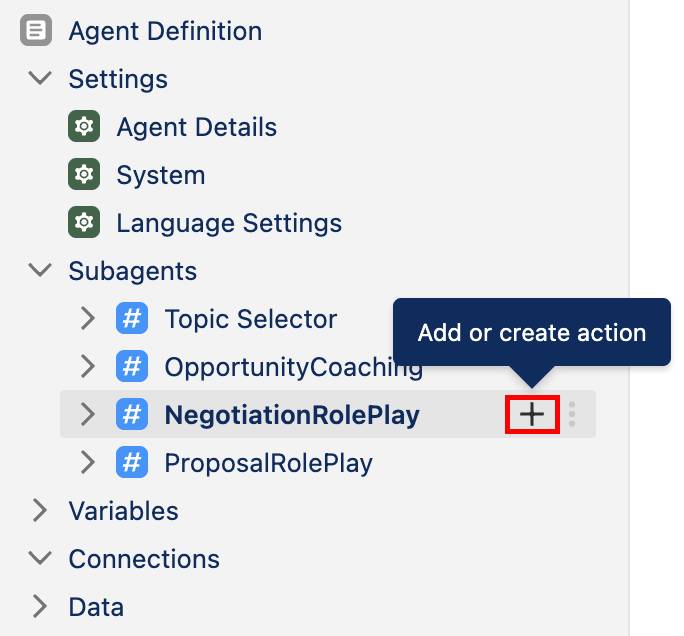 Add action plus symbol highlighted.