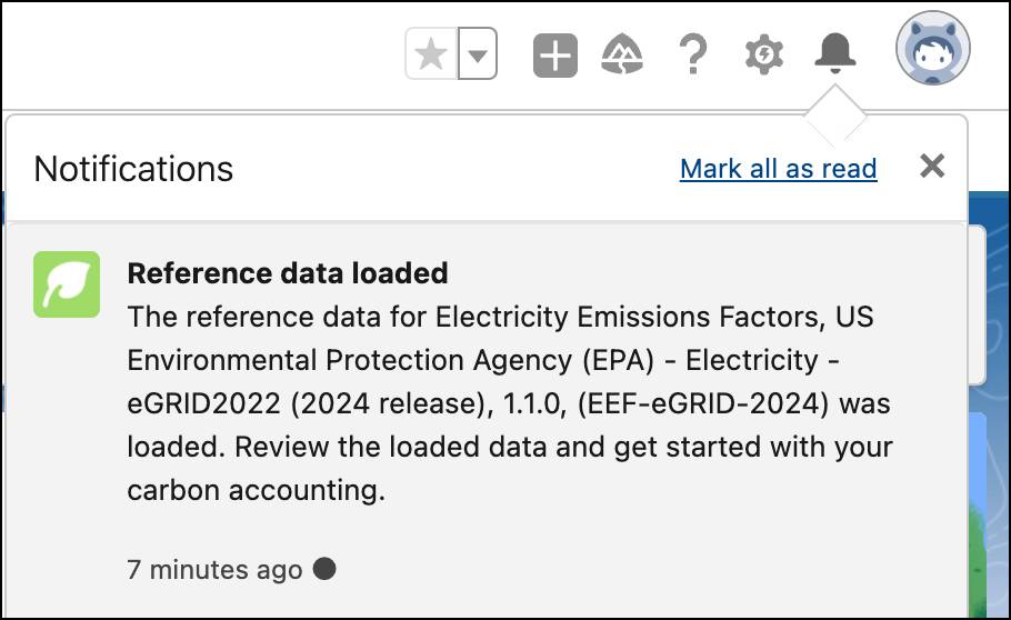 Notification that the reference data completed the load process.