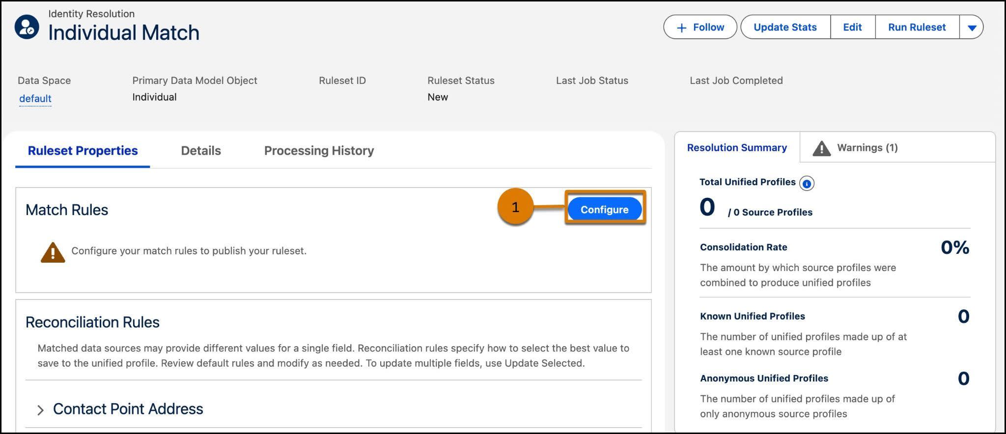 Screenshot showing the location of the Configure button.