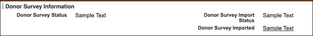 The Donor Survey Information section in the layout editor