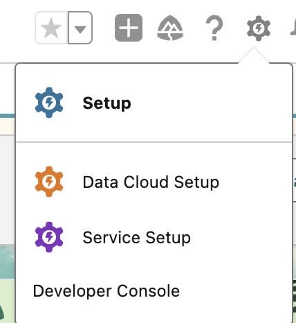 Setup menu