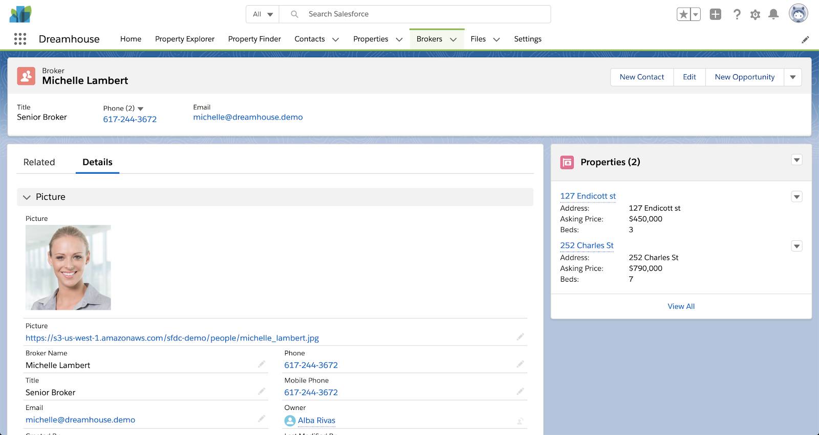 Broker record page
