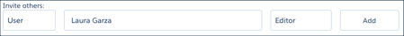 To invite other users, fill out the user’s name and role, and then click Add