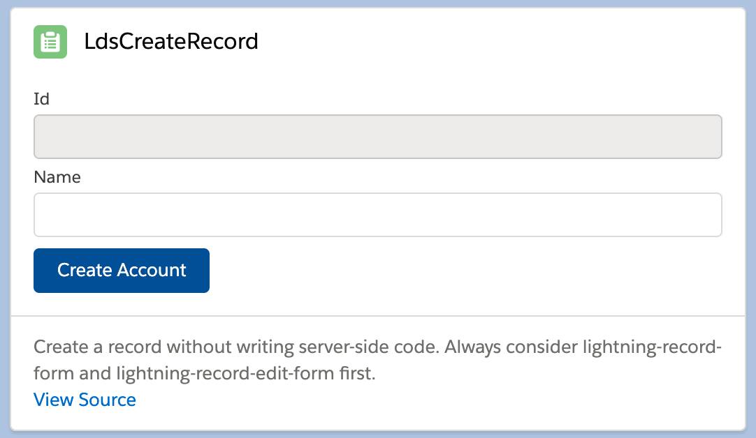 LdsCreateRecord component