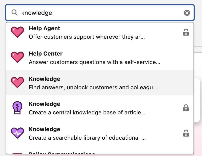 Knowledge selection highlighted.