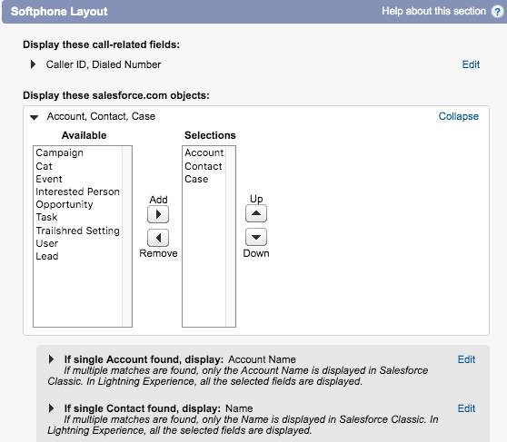 Personnalisez les objets salesforce.com affichés pour la présentation de téléphone logiciel. Remplacez l’objet Lead (Piste) par l’objet Case (Requête).