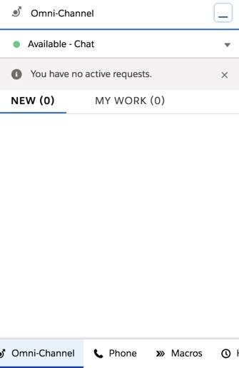 Omni-Channel utility with the Available-Chat status selected