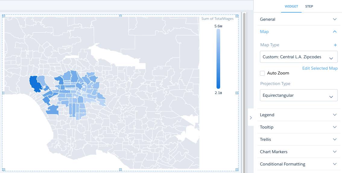 The map zooms in on central L.A., showing county data.