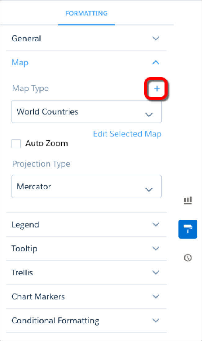 カスタム地図の [Add (追加)] ボタン