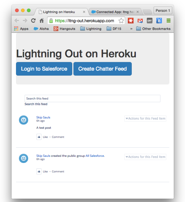 Lightning Out on Heroku dialog