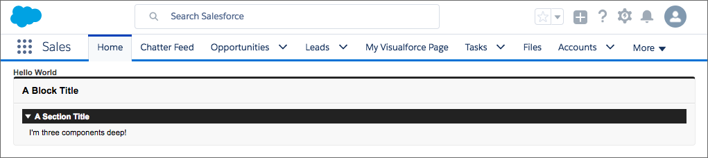 A simple page with nested components